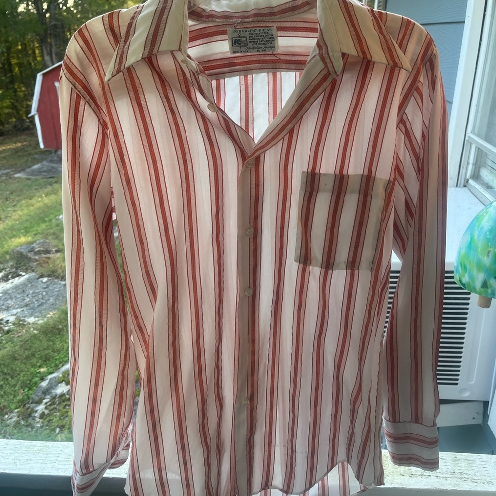 K mart vintage 70’s Red and White Striped Shirt